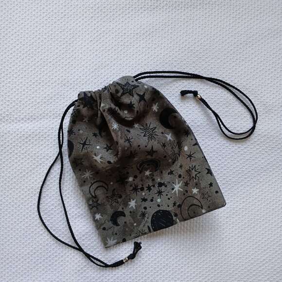 Star and Moon Celestial Tarot Card Gemstone Rune Pouch Bag - Picture 9 of 11